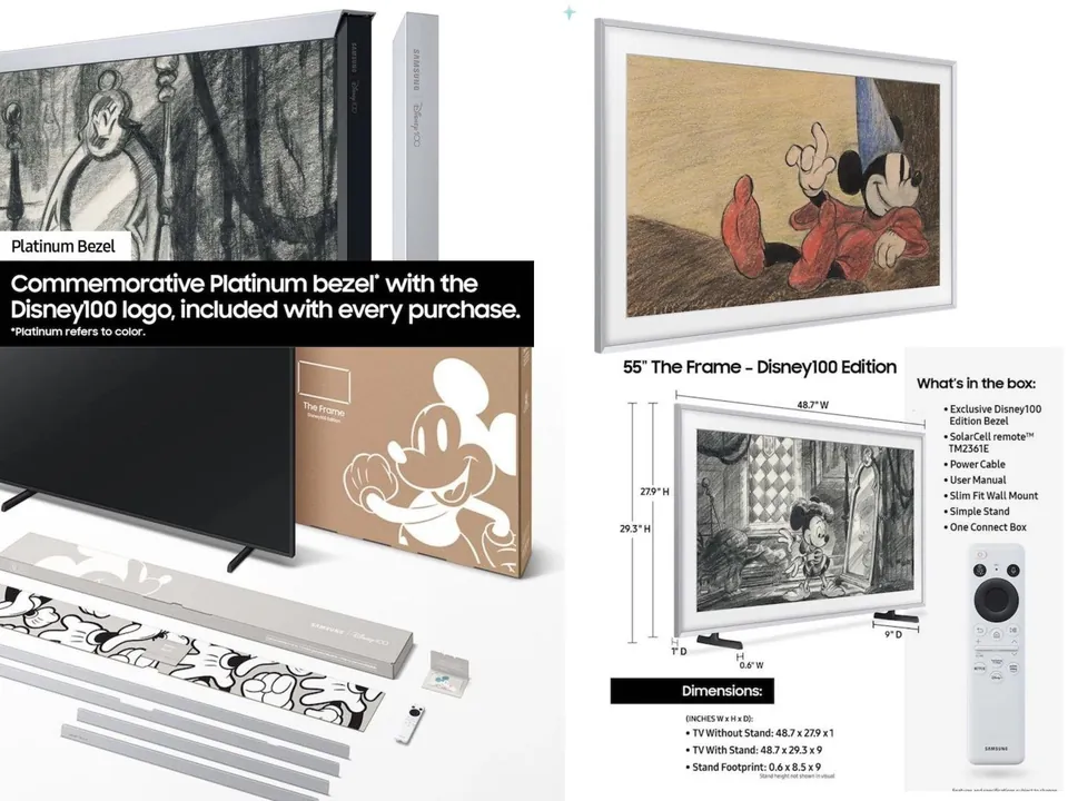 Samsung The Frame Disney100 edition with platinum bezel